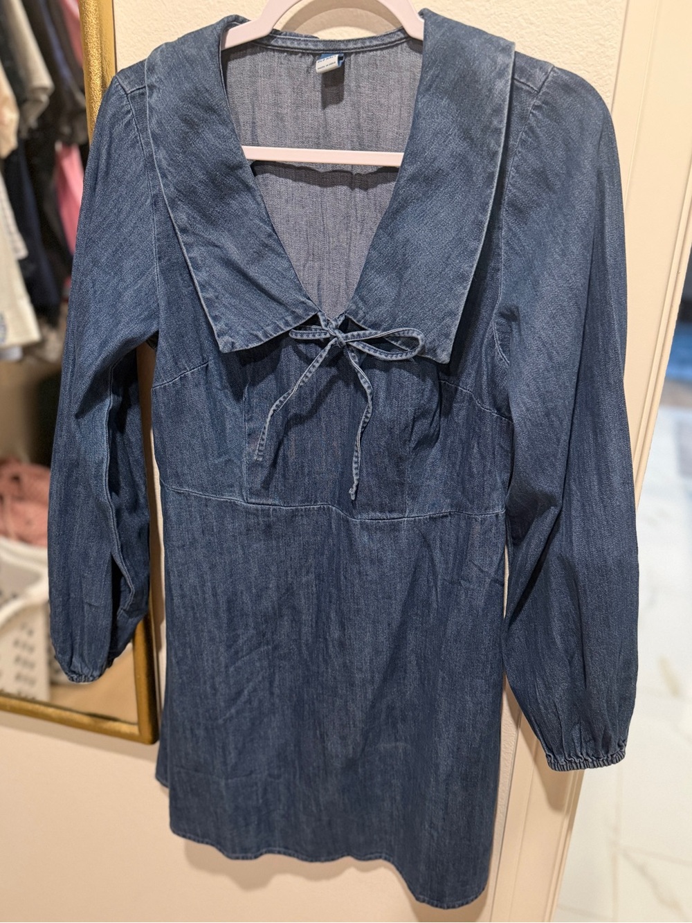 Old Navy denim long sleeve above the knee dress NWOT M